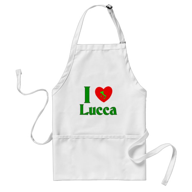 I Love Lucca Italy Adult Apron (Front)