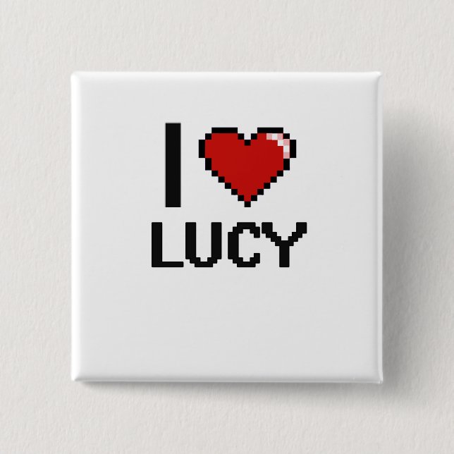 I Love Lucy Digital Retro Design Pinback Button (Front)