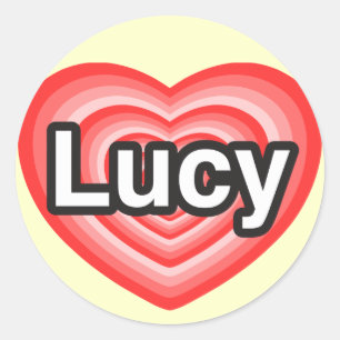 I love Lucy. I love you Lucy. Heart Classic Round Sticker