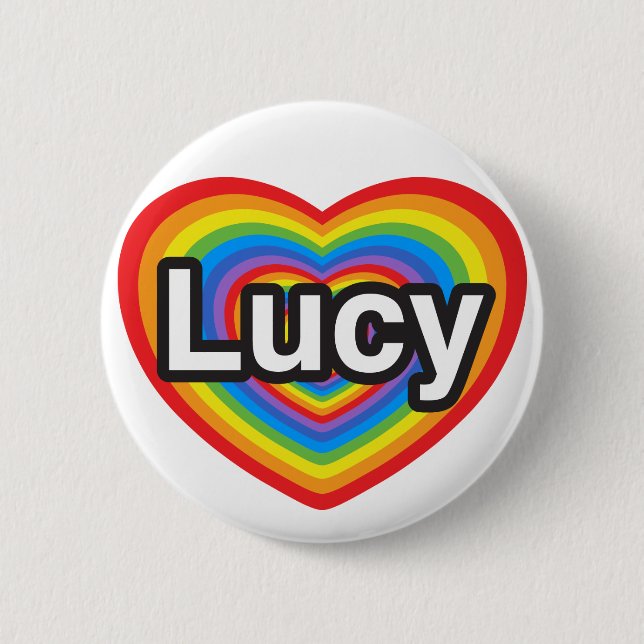 I love Lucy. I love you Lucy. Heart Pinback Button (Front)