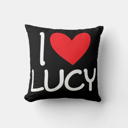 I Love Lucy Name Personalized Men Guy BFF Friend Throw Pillow