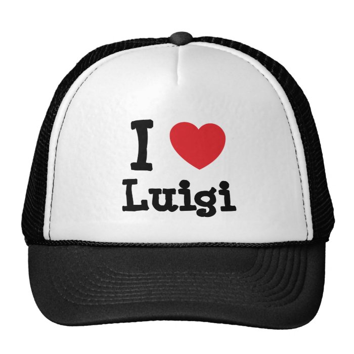 I love Luigi heart custom personalized Mesh Hats