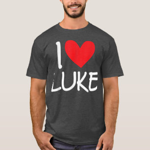 I Love Luke Name Personalized Men Guy BFF Friend H T-Shirt