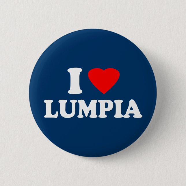 I Love Lumpia Pinback Button (Front)