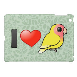 I Love Lutino Peach-faced Lovebirds Case Savvy iPad Mini Finish Case
