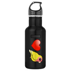 I Love Lutino Peach-faced Lovebirds Water Bottle (24 oz)