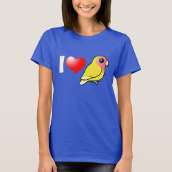 I Love Lutino Peach-faced Lovebirds Women's Basic T-Shirt