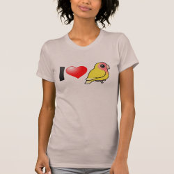 I Love Lutino Peach-faced Lovebirds Women's American Apparel Fine Jersey Short Sleeve T-Shirt