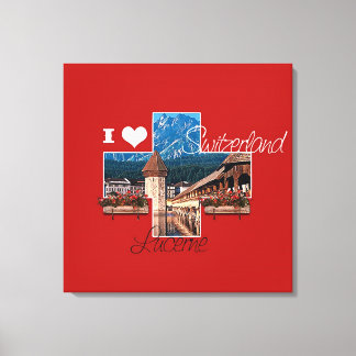 I love Luzern Switzerland - Wrapped Canvas Print