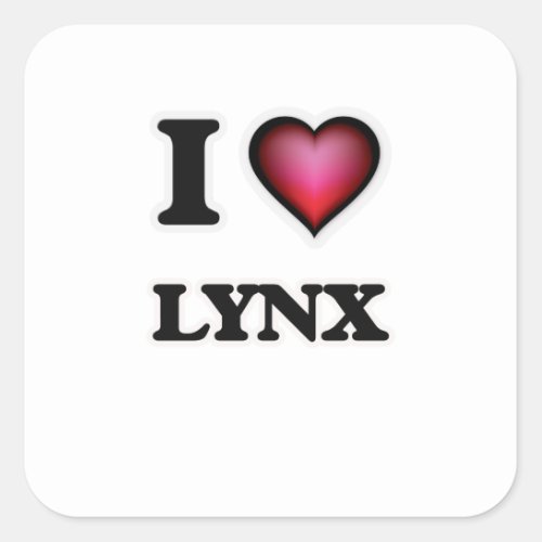 I Love Lynx Square Sticker