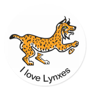 I love LYNXES - Animal lover - Nature - Classic Round Sticker