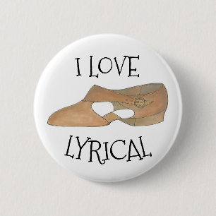 I Love Lyrical Tan Modern Dance Teacher Shoe Button