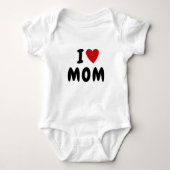 I love M O M  | Heart custom text MOM Baby Bodysuit (Front)