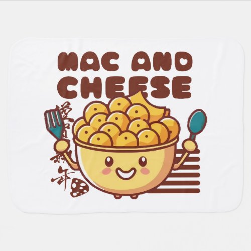 I Love Mac and Cheese Kawaii Baby Blanket