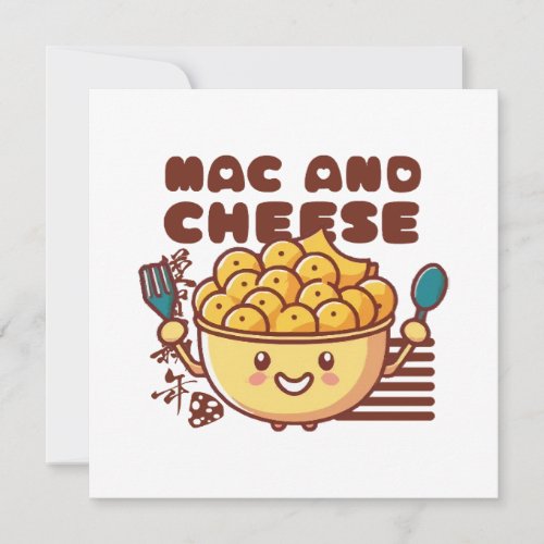 I Love Mac and Cheese Kawaii Invitation
