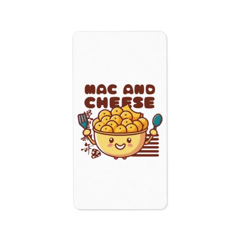 I Love Mac and Cheese Kawaii Label
