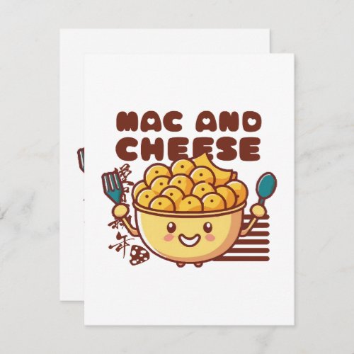 I Love Mac and Cheese Kawaii RSVP Card