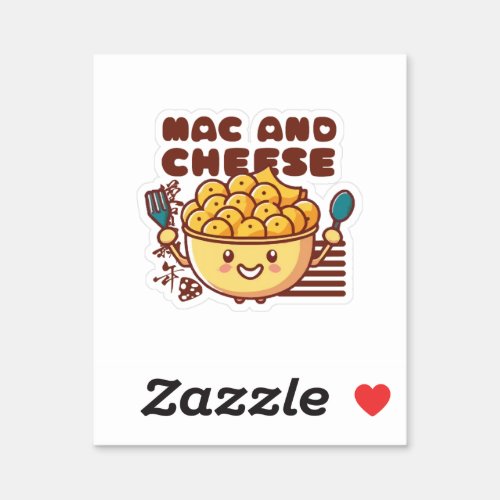 I Love Mac and Cheese Kawaii Sticker