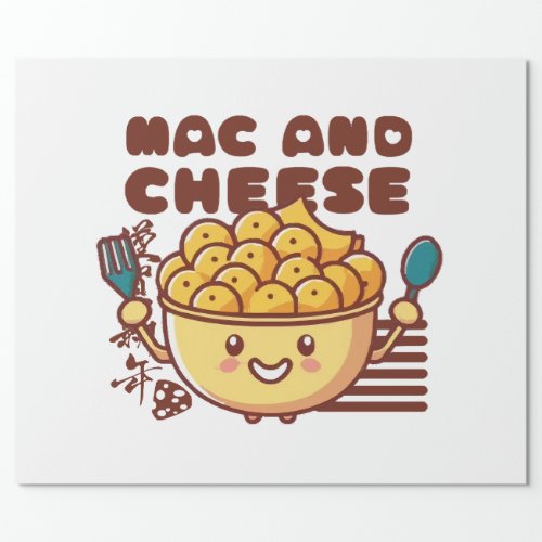 I Love Mac and Cheese Kawaii Wrapping Paper