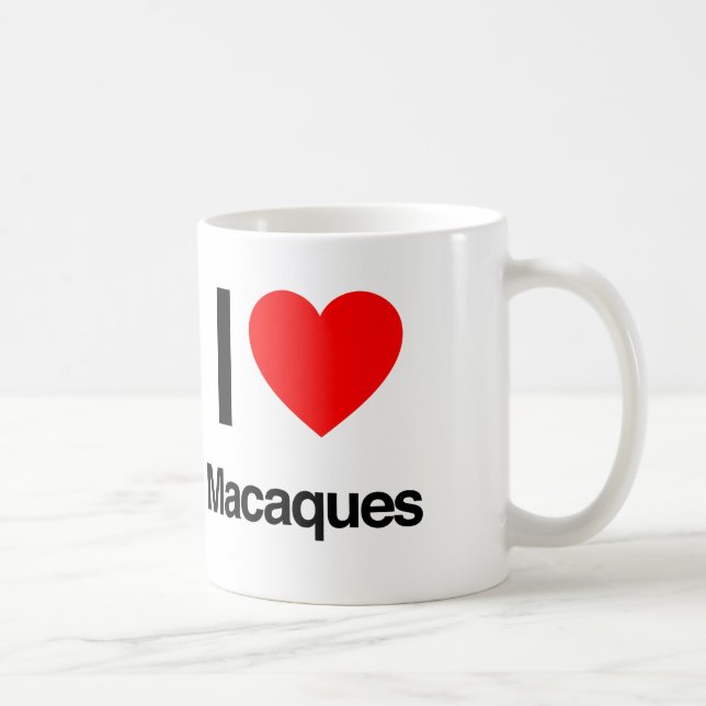 i love macaques coffee mug (Right)