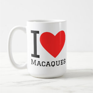 I love macaques coffee mug