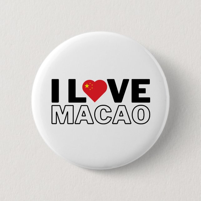 I LOVE MACAU - For real Macanese! Button (Front)