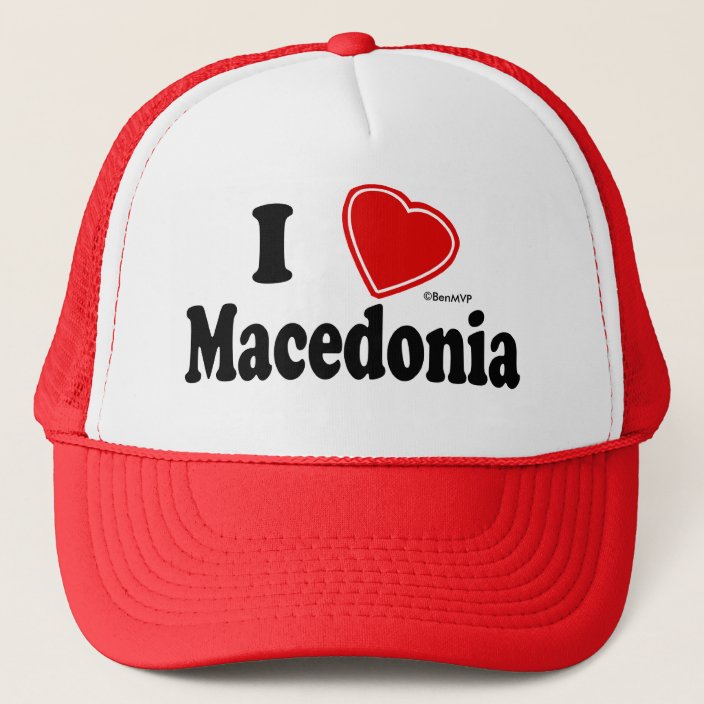 I Love Macedonia Mesh Hat