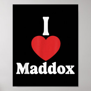 I Love Maddox Heart Groovy Personalized Name Maddo Poster