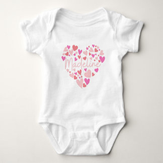 I love Madeline hearts in pink Baby Bodysuit