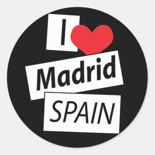 I Love Madrid Spain Classic Round Sticker