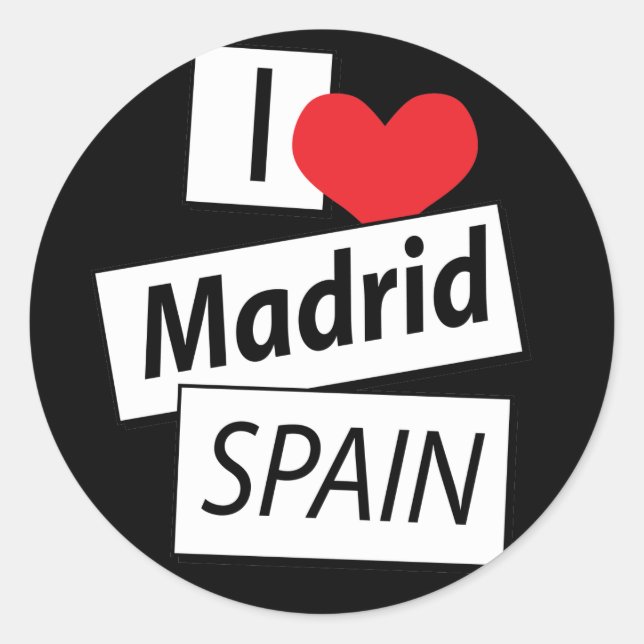 I Love Madrid Spain Classic Round Sticker (Front)