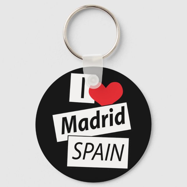 I Love Madrid Spain Keychain (Front)