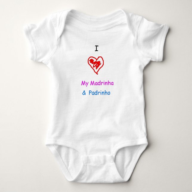 I love madrinha and padrinho baby bodysuit (Front)