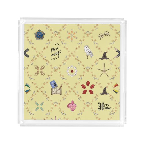 I Love Magic Diamond Pattern Acrylic Tray