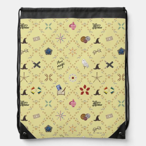 I Love Magic Diamond Pattern Drawstring Bag