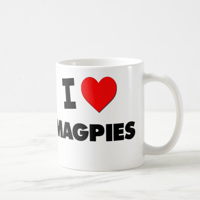 I Love Magpies Coffee Mug (Right)