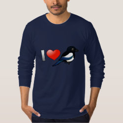 I Love Magpies Men's American Apparel Fine Jersey Long Sleeve T-Shirt