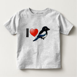 I Love Magpies Toddler Fine Jersey T-Shirt