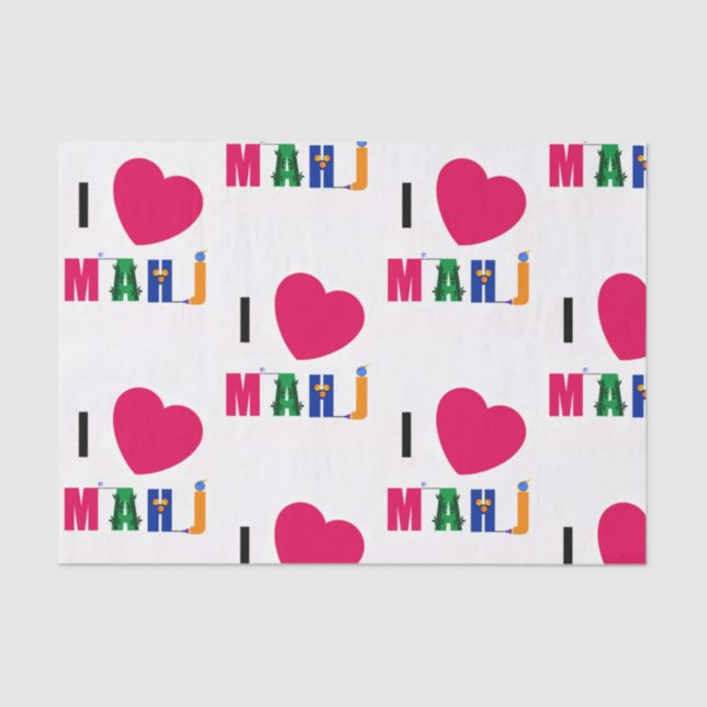 I Love Mahj Tissue Paper (Front)