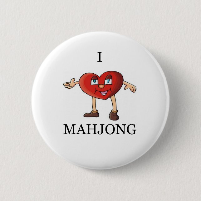 i love mahjong button (Front)