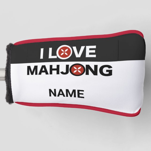 I Love Mahjong O Replaced w/ MJ Flower Golf Cover (Front)