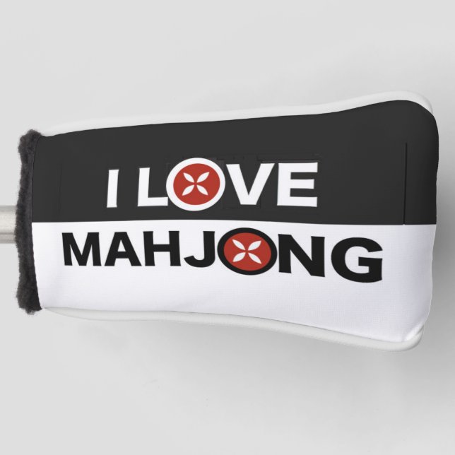 I Love Mahjong O Replaced w/ MJ Flower Golf Cover (Front)