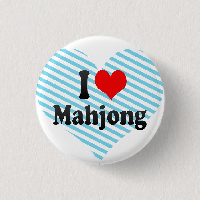 I love Mahjong Pinback Button (Front)