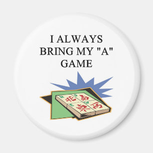 i love mahjong player magnet
