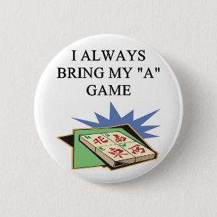 i love mahjong player pinback button