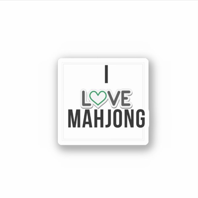 I love Mahjong Sticker (Front)
