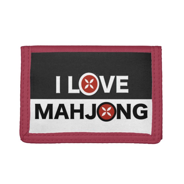 I Love Mahjong Trifold Wallet (Front)