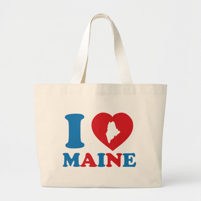 I Love Maine Large Tote Bag (Front)