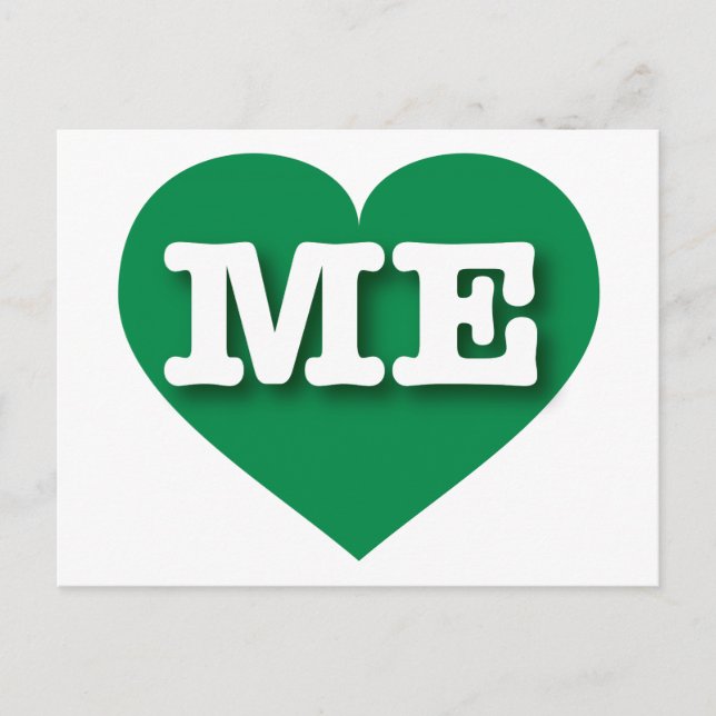 I love Maine - ME green heart Postcard (Front)