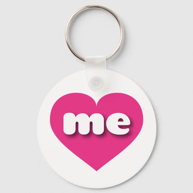 I love Maine - me hot pink heart Keychain (Front)